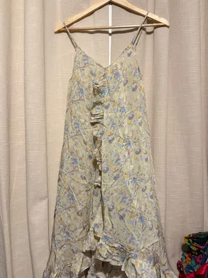 Mes Demoiselles Cream Floral Ruffle High-Low Dress thumbnail 2