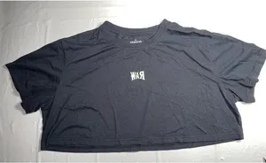 Rawgear Women‎ Black Crop Top T-shirt Size Large thumbnail 1