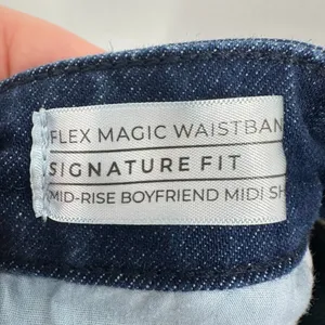 Lane Bryant Size 18 Mid-Rise Boyfriend Cuffed Shorts Dark Blue Casual Summer thumbnail 7
