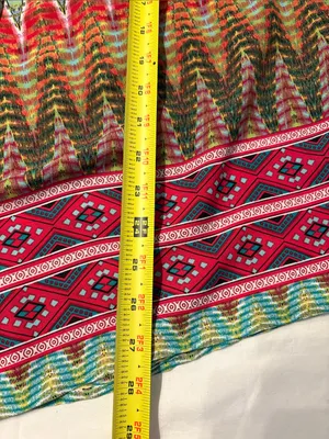 new directions Multicolor Zigzag Tie-Neck Women’s Tunic SZ L thumbnail 6