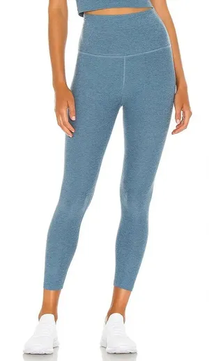 Beyond Yoga Spacedye Walk and Talk High Waisted Capri Leggings in Blue thumbnail 1