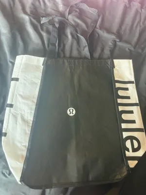 lululemon athletica Black and White Logo Tote thumbnail 1
