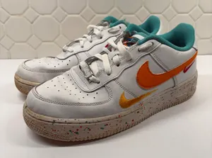 Nike Air Force 1 Low Womens 8.5 White Multi Color Paint Splatter FD4626-181 thumbnail 1
