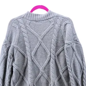 Taylor Swift The Tortured Poets Department TTPD Grey Cable Knit Cardigan MD/LG thumbnail 3