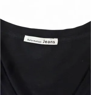Reformation Organic Cotton Black V-Neck S thumbnail 6