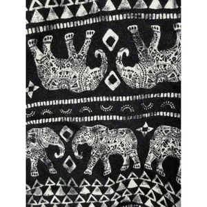 Mudd Womens Shorts Elephant Print Black White Boho Rayon Size Medium thumbnail 5