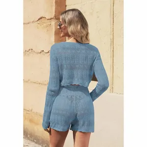 VamJump 2 Piece Knit Lounge Set Blue Size L thumbnail 2