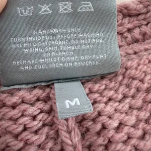 Aran Chunky cable knit Irish wool crew‎ neck size medium Pink thumbnail 6