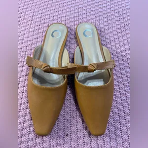 Shoes women . New ,Elegant Brown Mules with Pointed Toe and Low Heel thumbnail 4