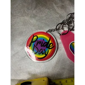Boutique Pride Keychain Bundle 4pc Love Wins Pride Day Tumbler Motel Tag Rainbow Charms thumbnail 3