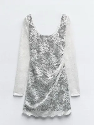 ZARA white lace mini dress thumbnail 1