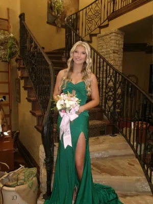 Emerald Green Prom Dress Jovani thumbnail 2