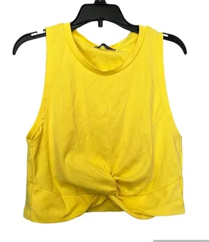 Zara‎ yellow knot crop top size L thumbnail 1