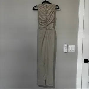 HOUSE OF CB LARIA Ecru Vegan Leather Maxi Dress Size XS thumbnail 6