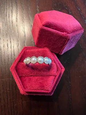New 2025 Unisex Hot-Selling Luxury Imitation Pearl Ring Size 7 thumbnail 1