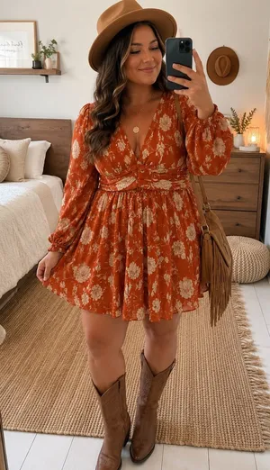 Lulus Burnt Orange Dress thumbnail 1