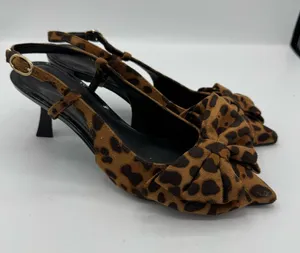 Marc Fisher Arzia2 Leopard Print Slingback Kitten Heels Dark Brown Size 5 office thumbnail 1
