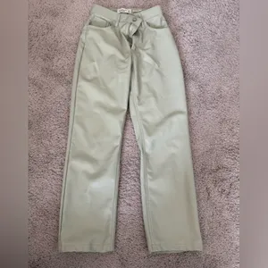 Abercrombie and Fitch Vegan Leather Jacket in Light Green thumbnail 2