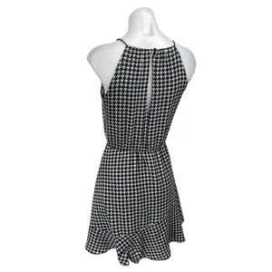 Aqua Black Houndstooth Sleeveless Cami Camisole Tank Fit & Flare Mini Dress Sz S thumbnail 2
