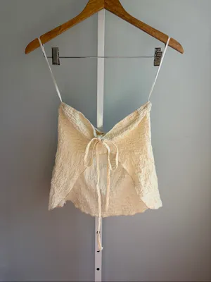 Princess Polly Cream Textured Halter Cami thumbnail 3