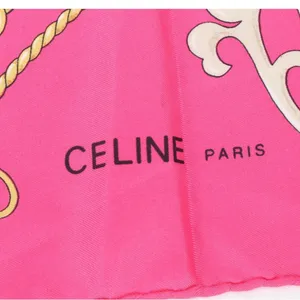 AUTHENTIC RARE Celine Pink 100% Silk Scarf 🥰 thumbnail 4