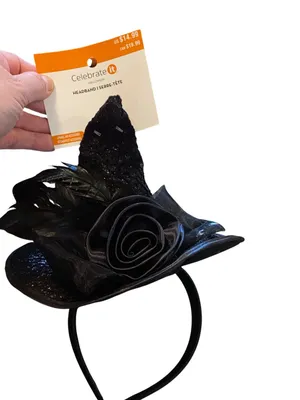Vintage Y2K Glam Witch Costume Caché Mini Dress witch hat Fascinator Goth Glam thumbnail 6