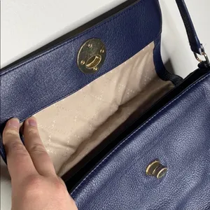 Talbots genuine leather purple saddle bag thumbnail 7