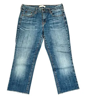 Levi’s 505 Straight Leg Cropped Rough Edge Jeans 6 thumbnail 1