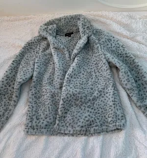 Faux Fur Cheetah Coat Blue thumbnail 1