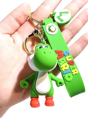 Green Yoshi Kids Keychain with Super Mario Strap thumbnail 3