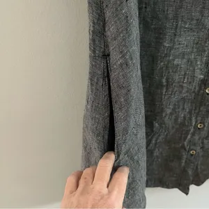 Tahari 100% Linen Dress With Chambray Coloring and convenient side pocket M thumbnail 7