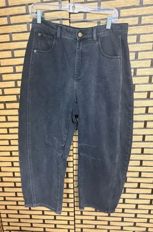 Miou Muse Black Barrel Jeans Size‎ Medium thumbnail 1
