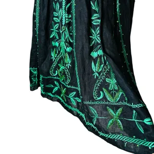 Vintage Sue Wong Linen Midi Dress Beaded Embroidery Summer Party Vacation thumbnail 13