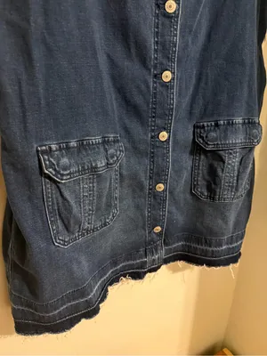 American Eagle Outfitters Blue Denim Button-Front Overall Dress thumbnail 2