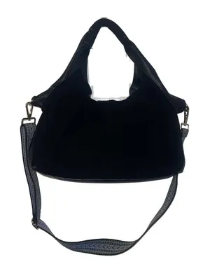 Faux Suede Shoulder Bag Crossbody Strap Hobo Slouchy Tote with small pouch thumbnail 1