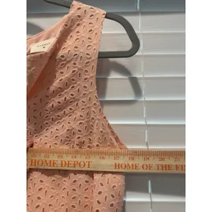 Everly Feminine Floral Eyelet‎ Detail Coral Light Pink Spring Sun Dress Size M thumbnail 11