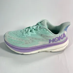 HOKA ONE ONE Clifton 9 Wide Running Shoes Women 9D Sunlit Ocean Lilac Mist thumbnail 5