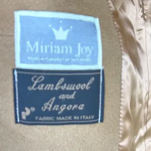 Miriam Joy Vintage Camel Italian Lambswool Angora Cape Coat Tan Women M thumbnail 10