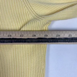 LL‎ Bean Sweater Womens XL Yellow Ribbed Knit V Neck Long Sleeve Cotton Pullover thumbnail 5