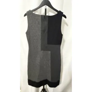 White House Black Market Womens Colorblock Sheath Dress Grey Black Size 4 thumbnail 3