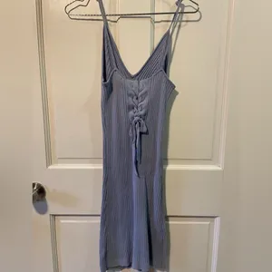 Free People Size Small Bodycon fitted ribbed mini Dress Blue thumbnail 3