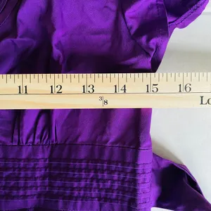 VTG Y2K dELiA*s Purple Short Sleeve Cotton Blend V Neck Belted Dress Sz M thumbnail 6