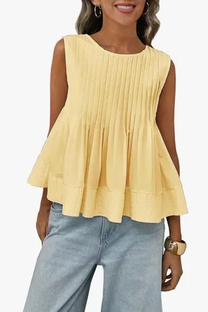 Amazon Yellow babydoll top thumbnail 1