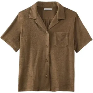 NWT Outerknown Women Size Small High Tide Pile Fabric Open Collar Sweatshirt Top thumbnail 1