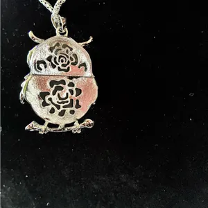 Elegant Blue Owl Pendant Necklace thumbnail 5