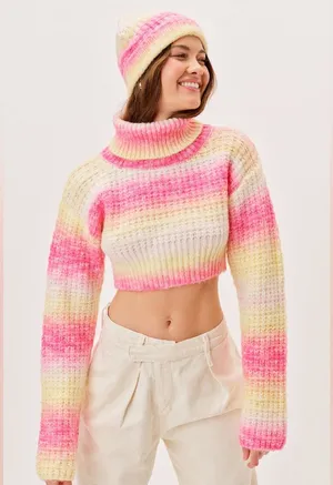 For love and Lemons Rosa Turtleneck Crop Sweater thumbnail 1