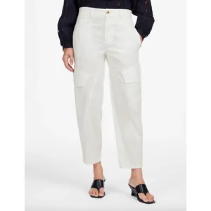 Madewell The Barrel Leg Utility Pant Garment Dyed Twill White Cargo US 4 NWT thumbnail 2