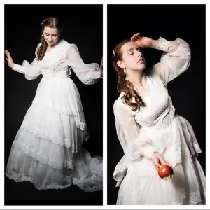 70s Prairie wedding dress White thumbnail 2