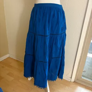 Farm Rio Blue 3D Pineapple Midi‎ Skirt Size Small Embroidered thumbnail 2
