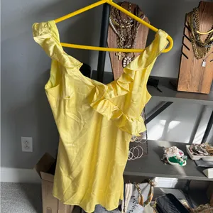 Finesse Soft Yellow Ruffle V-Neck Mini Dress thumbnail 4